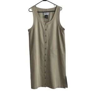 Directives Ladies Jumper Tank Dress Large Sleeveless Button Front Lagenlook